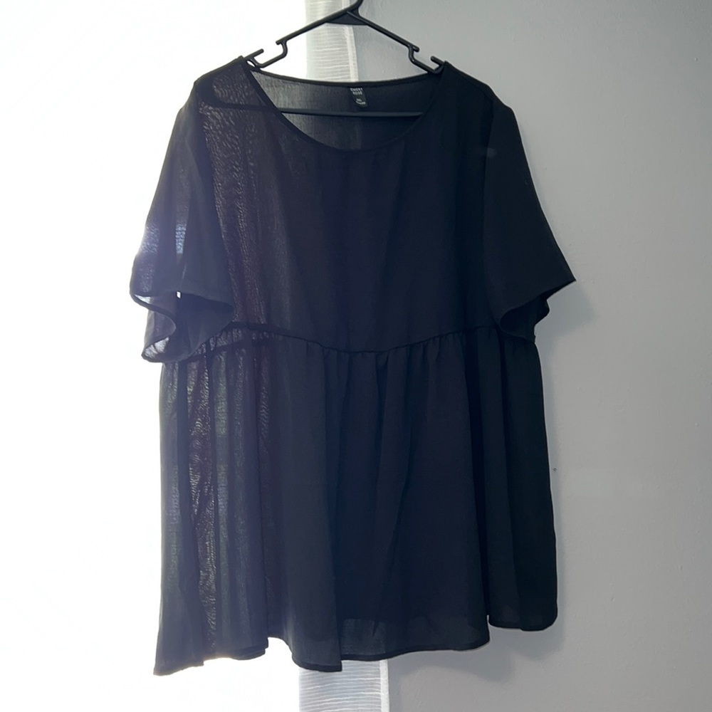 Plus solid babydoll blouse